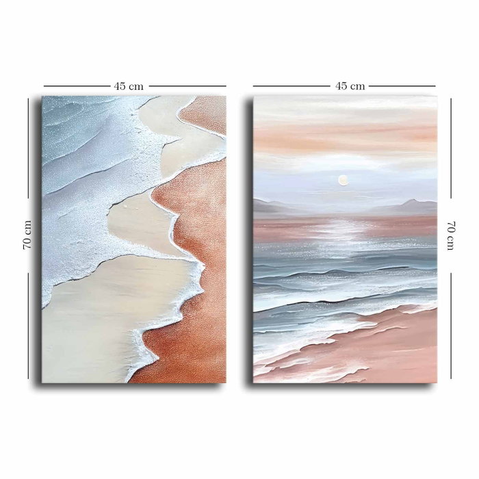 Wallity Conjunto de 2 Lienzos Decorativos Multicolor 45 x 70 cm